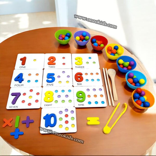 Jouet de perles à Clip Montessori en bois – Image 2