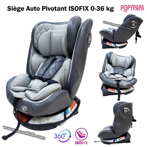 Siège Auto Isofix Pivotant 0-36 kg – Popypapa