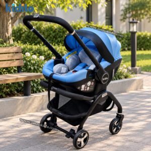 Poussette Maxi Cosi Réversible de Luxe 3en1 - Kidilo - Bleu