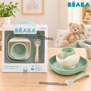 Coffret repas silicone 4 pièces - Béaba - Couleur Garçon