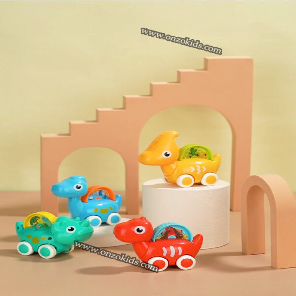 Ensemble de 4 véhicules dinosaures avec Tapis circuit – HUANGER – Image 5