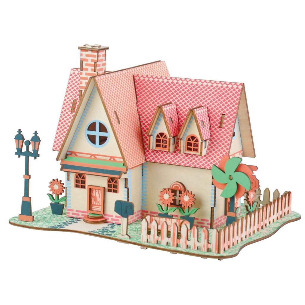 Puzzle 3D En Bois Modèle Maison Chinoise - Jouet éducatif Pour Enfant - Neuf