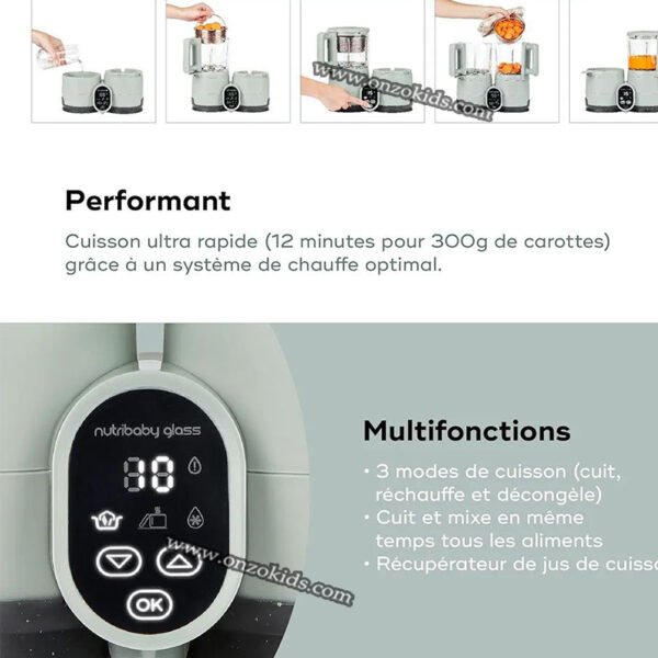 Robot Cuiseur 4en1 Bébé Nutribaby Glass - Babymoov – Image 8