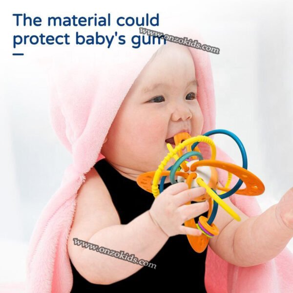 Silicone Hochet Et Boule De Dentition Sensorielle Bébé-Huanger – Image 2