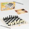 Jeux de société 3 en 1 | Échecs, dames et backgammon