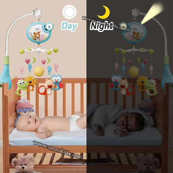 Bébé Musical Berceau Mobile Télecommandé Rotatif Avec Musique Lumières – Image 7