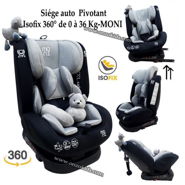 Siège auto Serengeti Pivotant Isofix 360° de 0 à 36 Kg-MONI