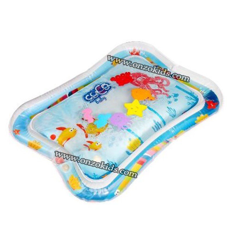 Tapis d'eau bébé, tapis de jeu aquatique sans BPA, jouet bébé 3 6 9 mois,  tapis gonflable pour le ventre (65 x 50 cm)