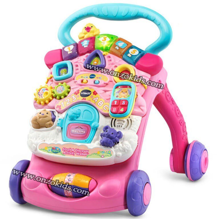 VTech Super Trotteur Parlant Rose 2 En 1 Pliable Avec Tableau D'Éveil Détachable + Super Cube Des Découvertes Rose - Dès 9 Mois