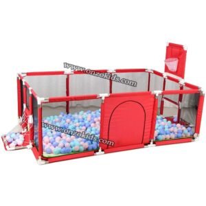 Grand parc de jeu et divertissement pour bébé + 15 Balles - Rouge