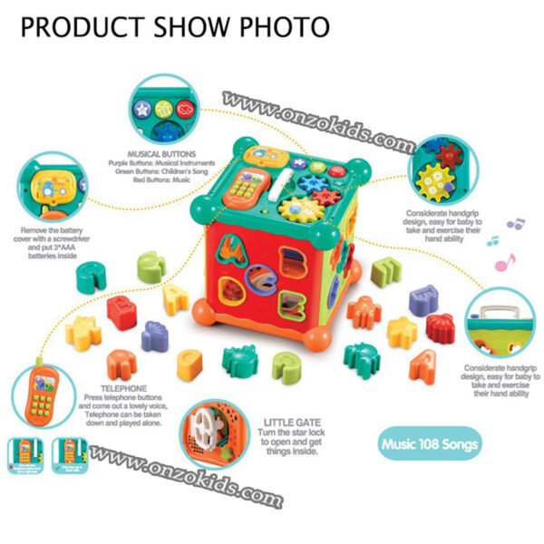 Cube d'apprentissage, musical avec Télécommande pour bébé – Image 5
