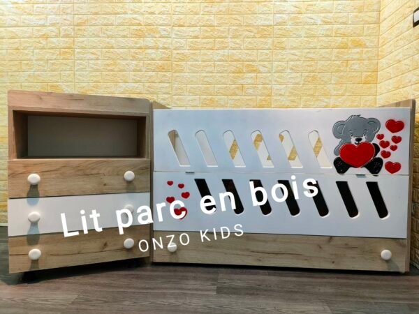 Lit parc en bois MDF – Image 2