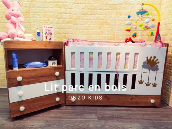 Lit parc en bois MDF