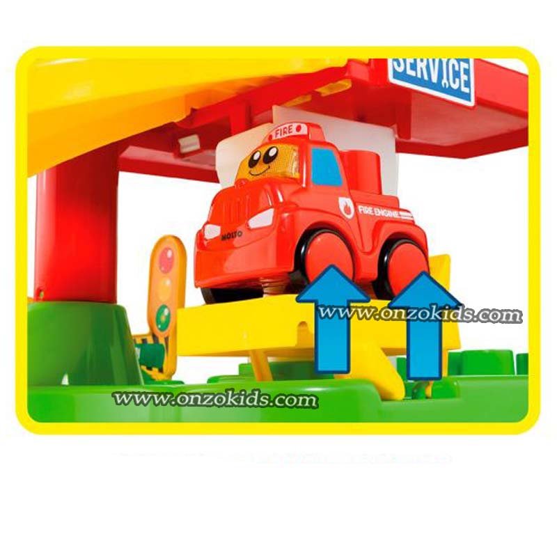 Caserne De Pompiers Molto Blocks – Jeu De Construction Avec Voiture Lumineuse Et Sonore – 10 Blocs Compatibles – Pour Enfants – Développe La Créativité