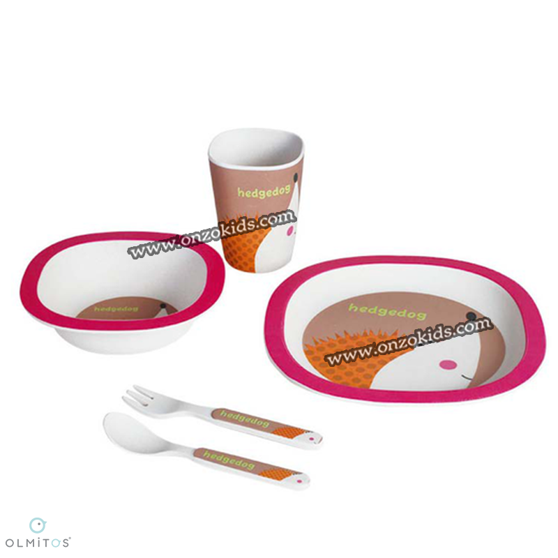 Assiette Et Bol Bébé En Bambou Avec Ventouses - Set De Repas Anti-renversement, Blanc
