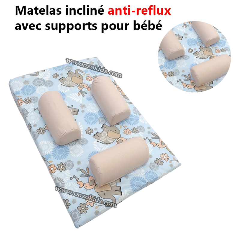 Matelas incliné anti-reflux avec supports pour bébé | Mamounette