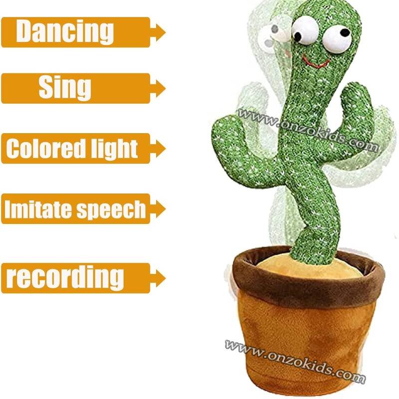Cactus Qui Danse,Jouet en Peluche Cactus,Cactus Qui Danse et répète  Enfants, Apprendre à Parler et à 120 chansons,Cadeau Enfants