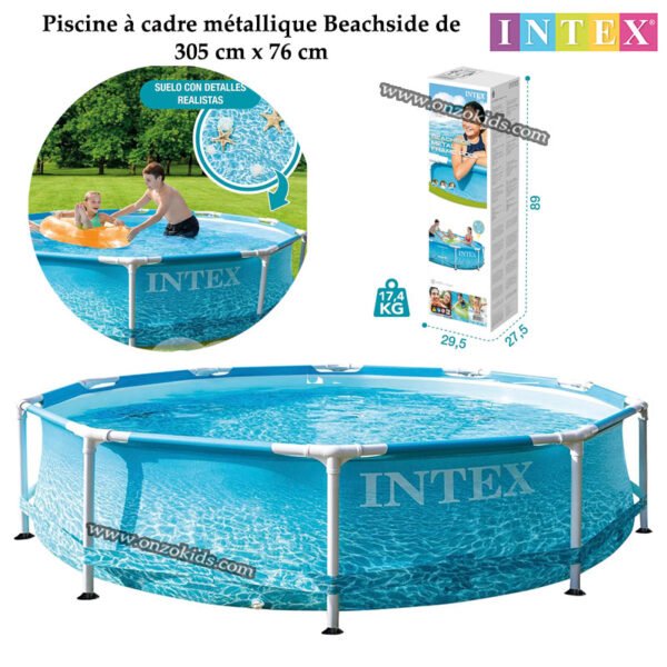 Piscine à cadre métallique Beachside de 305 cm x 76 cm - INTEX