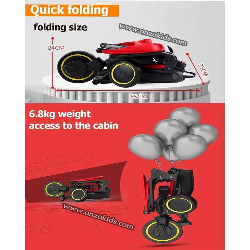 Poussette Tricycle compacte pliable avec Siege réversible – Image 3