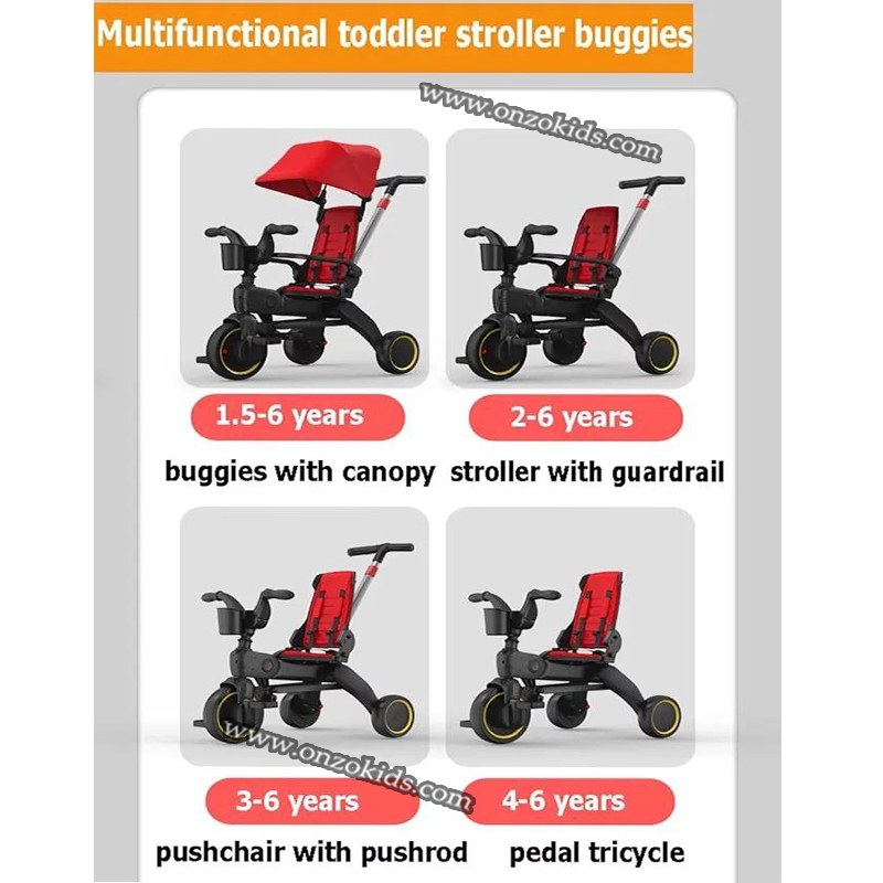 Poussette Tricycle compacte pliable avec Siege réversible – Image 6