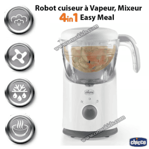 Robot cuiseur à Vapeur, Mixeur 4 en 1 Easy Meal - Chicco