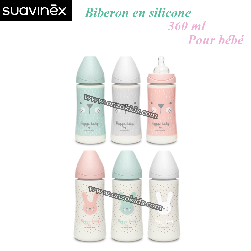 Biberon Premium verre avec tétine ronde en silicone 240ml