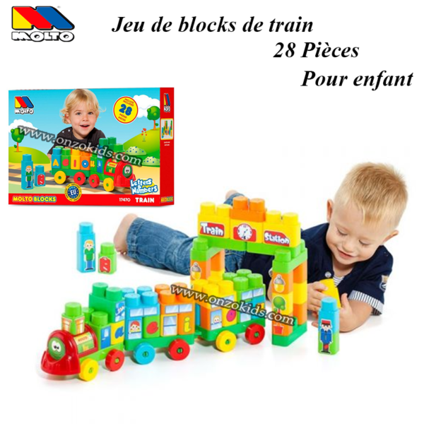 Jeu de block de train 28 pièces pour enfant | Molto