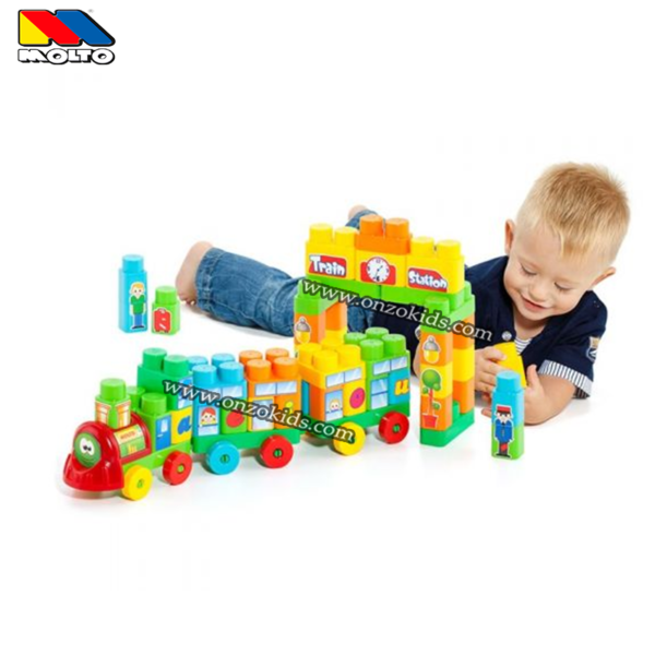 Jeu de block de train 28 pièces pour enfant | Molto – Image 2