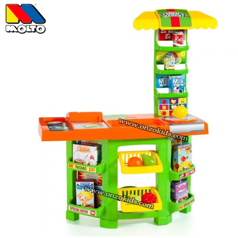 Jouet Supermarché Pour Enfant 29 Pièces - Caddie Avec Aliments à Découper, Fruits Et Légumes (jeu De Rôle 3 Ans Et Plus)