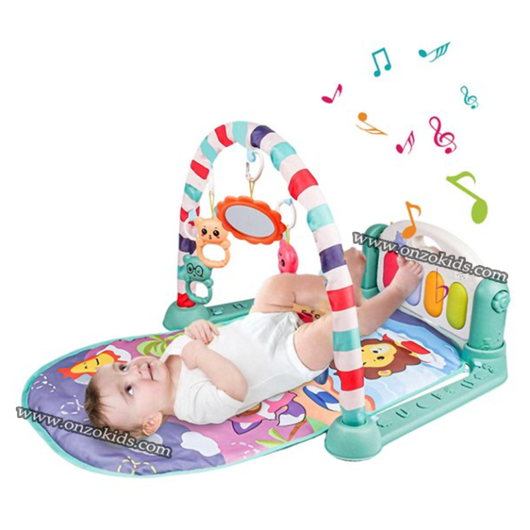 Tapis D'éveil Bébé 4 En 1 - Avec Piano à Pied, Arches, Jouets Suspendus, Musique Et Lumières - 0 à 3 Ans
