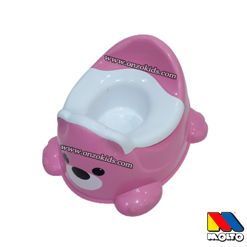 Pot de bébé Siège de toilettes pour enfant de 6 mois à 5 ans avec Couvercle  anti-odeur en Forme d'Ours 1,9 L, Rose - Costway