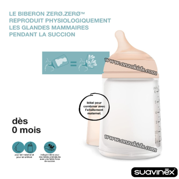 Biberon Zero Zero anti-colique débit moyen pour bébé 0+ | Suavinex – Image 12