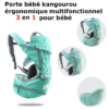 Porte bébé kangourou ergonomique multifonctionnel 3 en 1 pour bébé - Latch