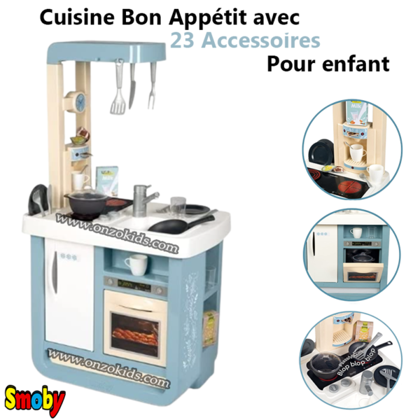 Cuisine Bon Appétit avec 23 accessoires pour enfant | Smoby