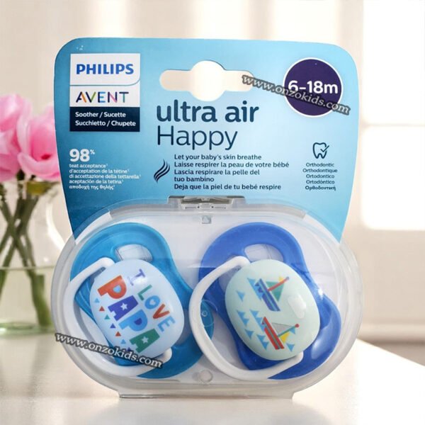 Pack 2 Sucettes Ultra air Happy 6 - 18 mois  - AVENT PHILIPS