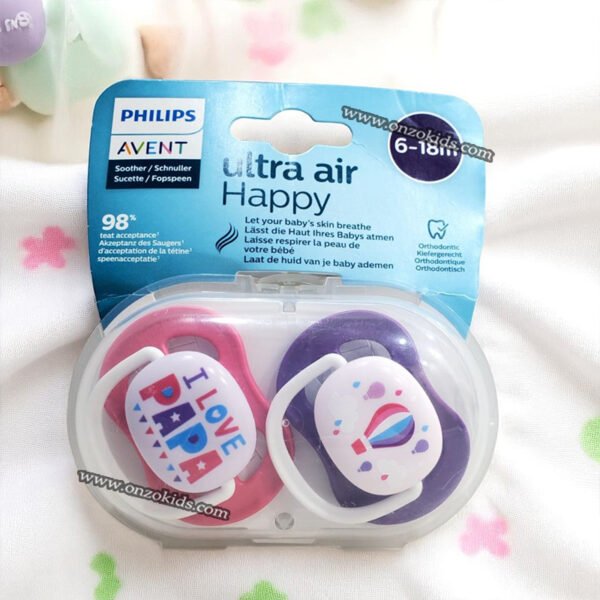 Pack 2 Sucettes Ultra air Happy 6 - 18 mois  - AVENT PHILIPS – Image 3