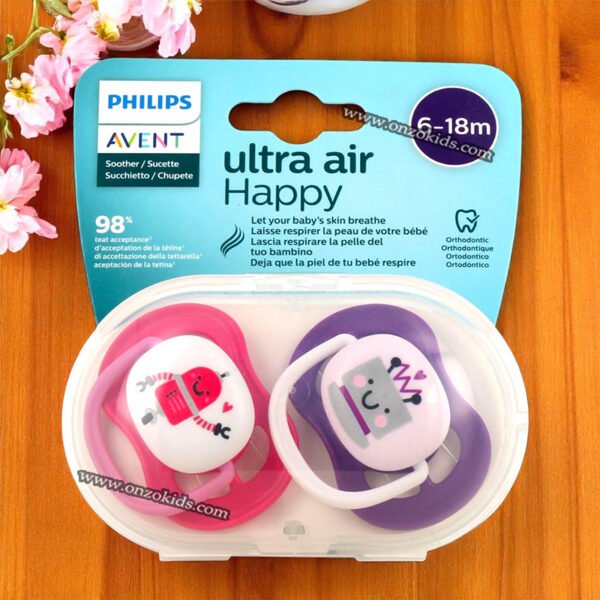Pack 2 Sucettes Ultra air Happy 6 - 18 mois  - AVENT PHILIPS – Image 5