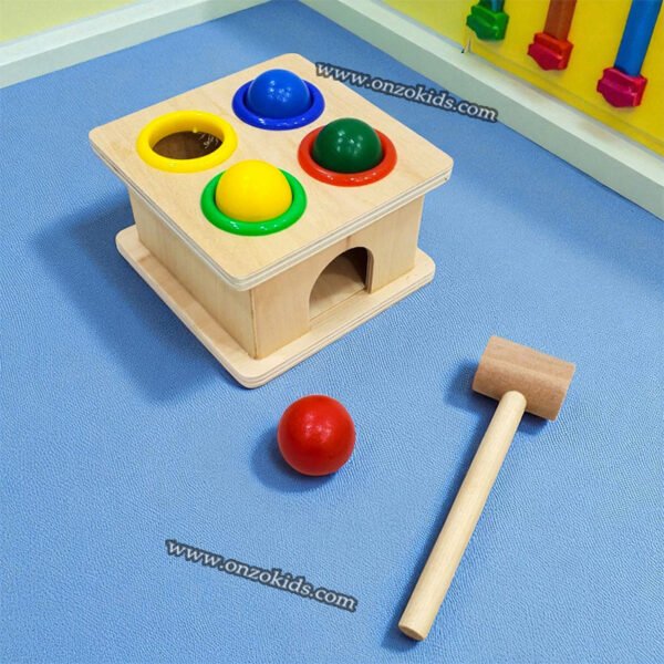 Jouet Bois Marteau et Ensemble 4 balles pour Enfants