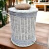 Panier de rangement en osier avec couvercle – Image 11