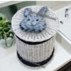 Panier de rangement en osier avec couvercle – Image 17
