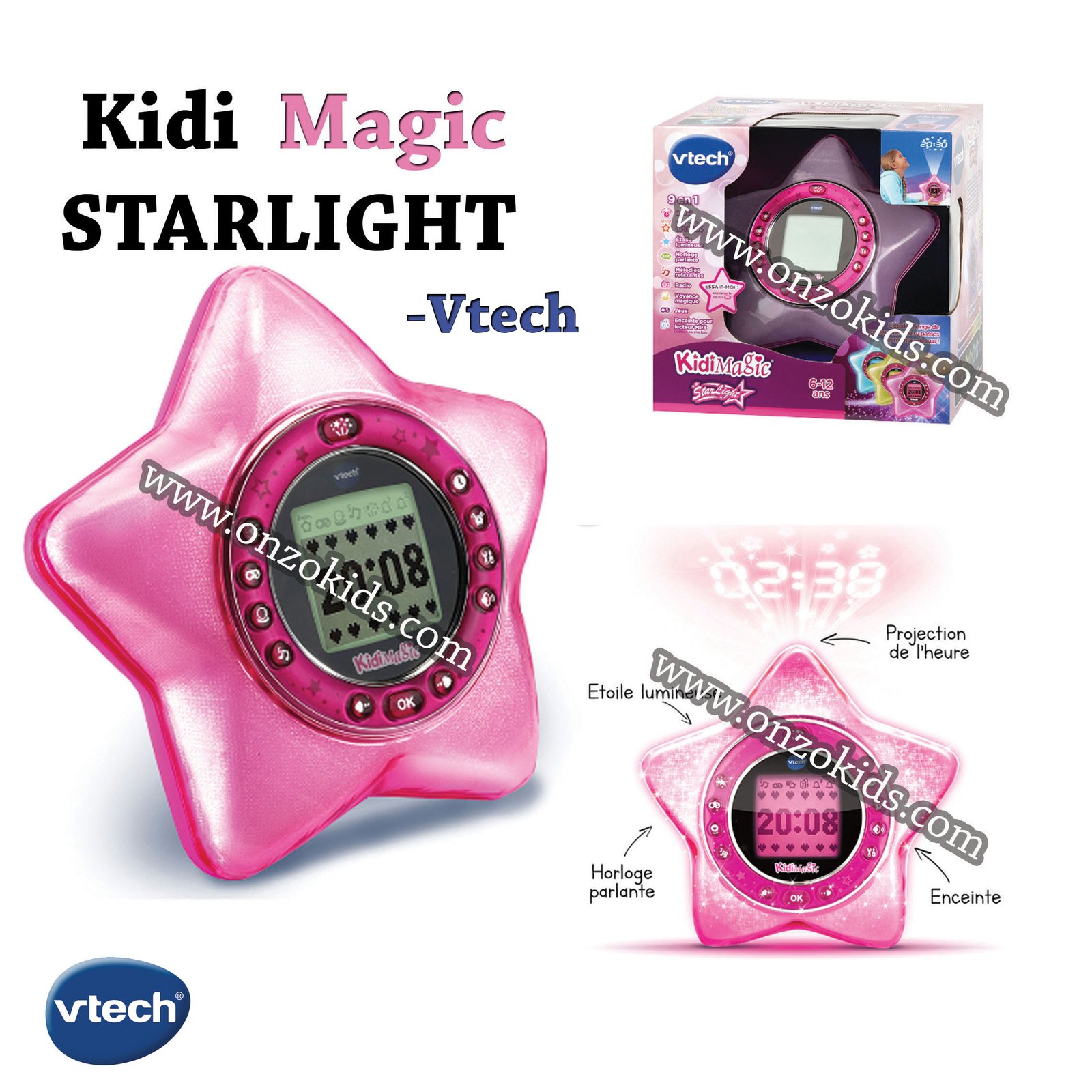 Kidi magic Starlight rose -Réveil enfant - Vtech