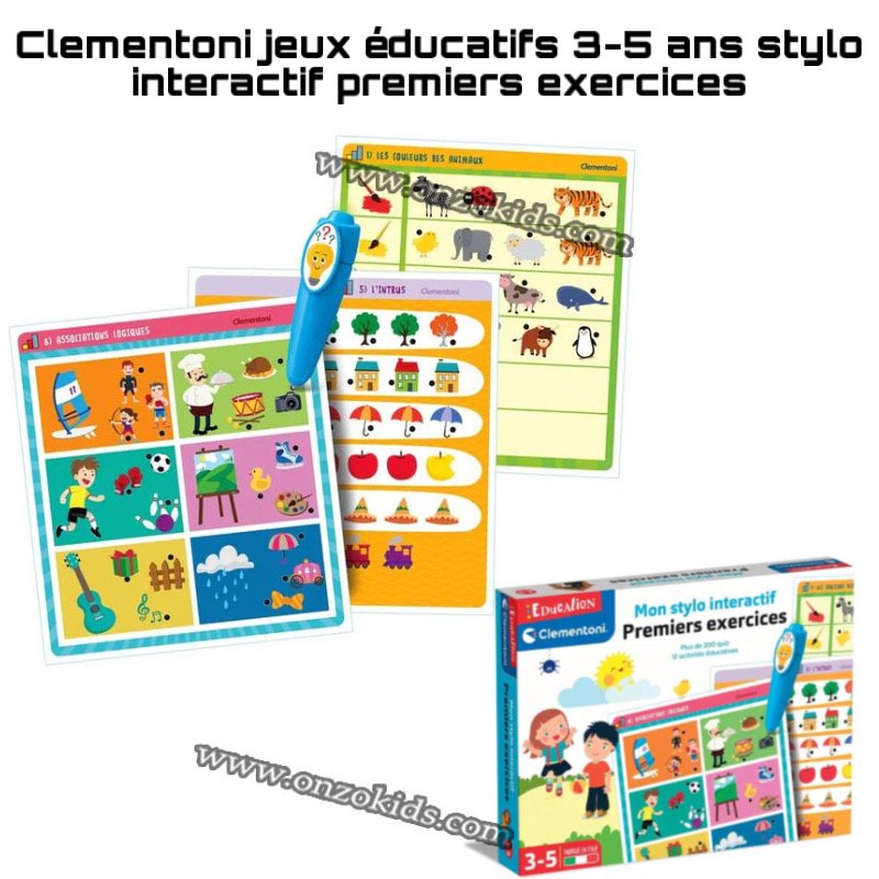 Clementoni jeux éducatifs 3-5 ans stylo interactif premiers exercices 200  quiz à résoudre