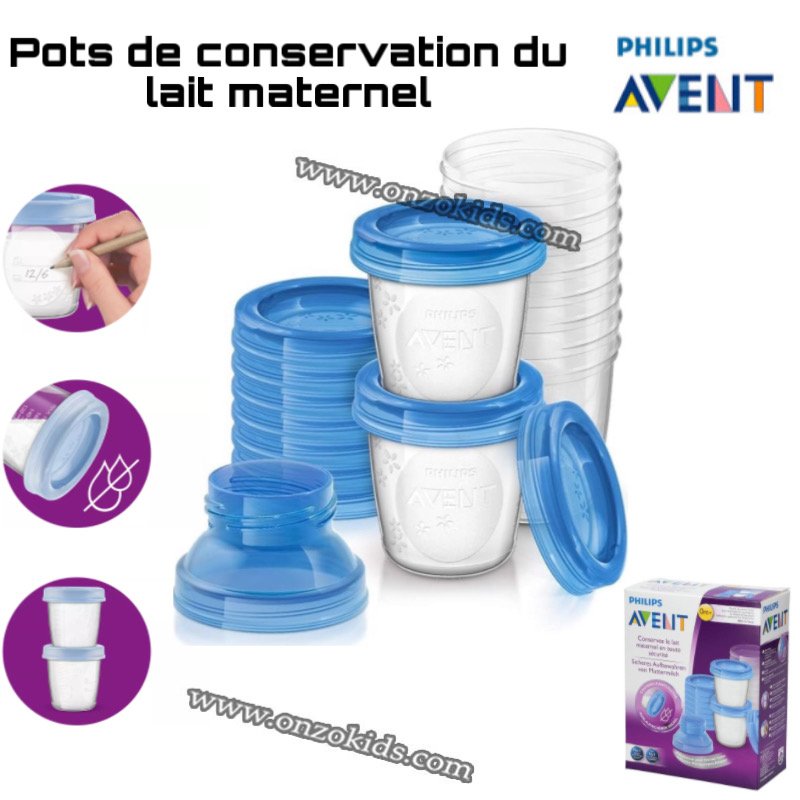 Pots de conservation du lait maternel -Philips Avent -Onzo Kids