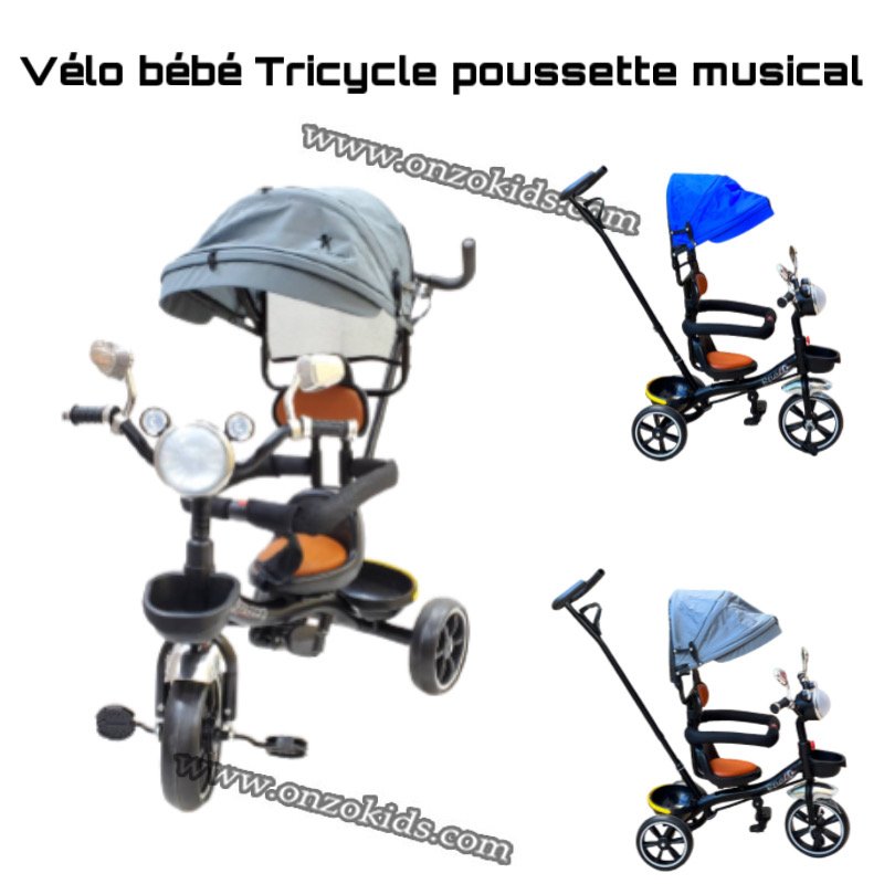 Vélo bébé Tricycle poussette musical