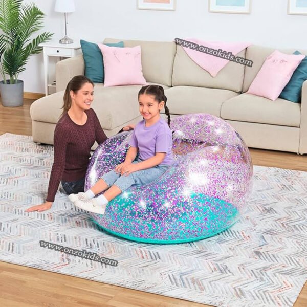Un Siège Gonflable Transparent avec paillettes – Image 2