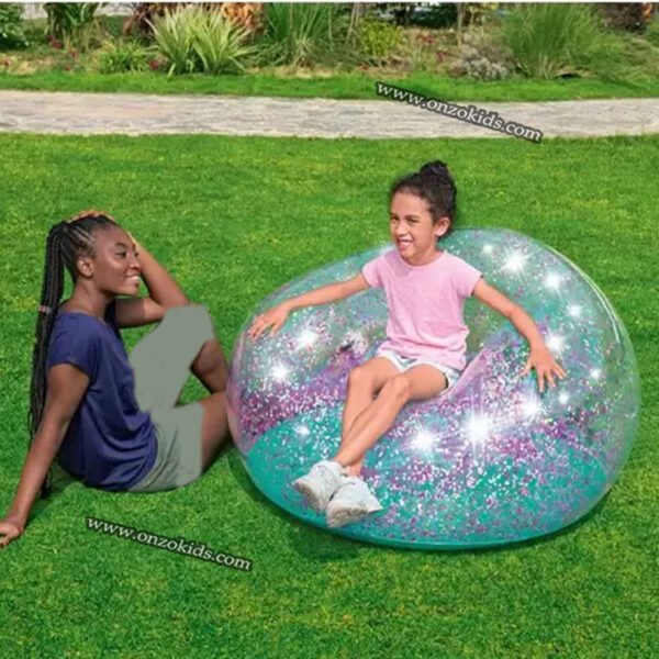 Un Siège Gonflable Transparent avec paillettes – Image 3