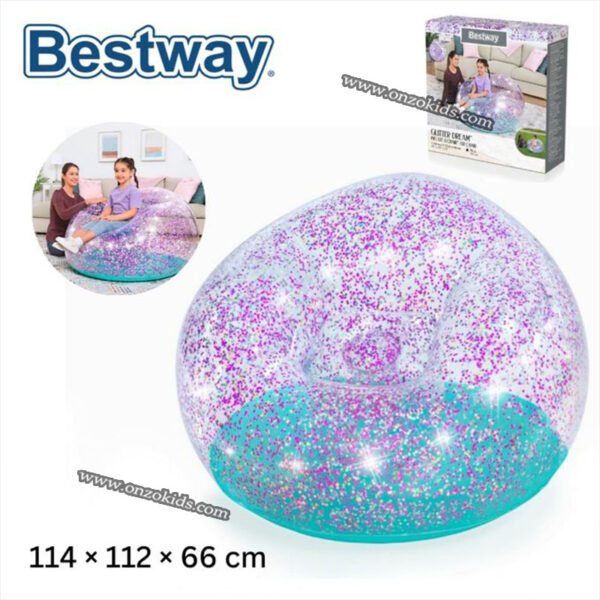 Un Siège Gonflable Transparent avec paillettes