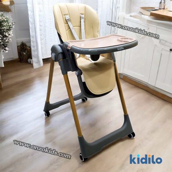 Chaise Haute Bébé LIFEZEAL Pliable Et Réglable - 7 Hauteurs, Dossier Inclinable, Double Plateau - 6-36 Mois