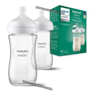 Pack 02 Biberons à Réponse Naturelle 240 Ml en Verre - AVENT Philips