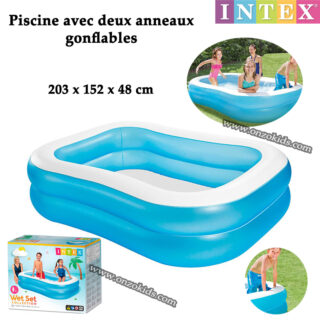 Piscine avec deux anneaux gonflables 203 x 152 x 48 cm - Intex